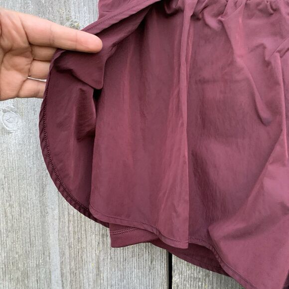 OFFLINE BY AERIE Shorts Women's XL Maroon Real Me Smocked Running Gym Flowy - Picture 6 of 9